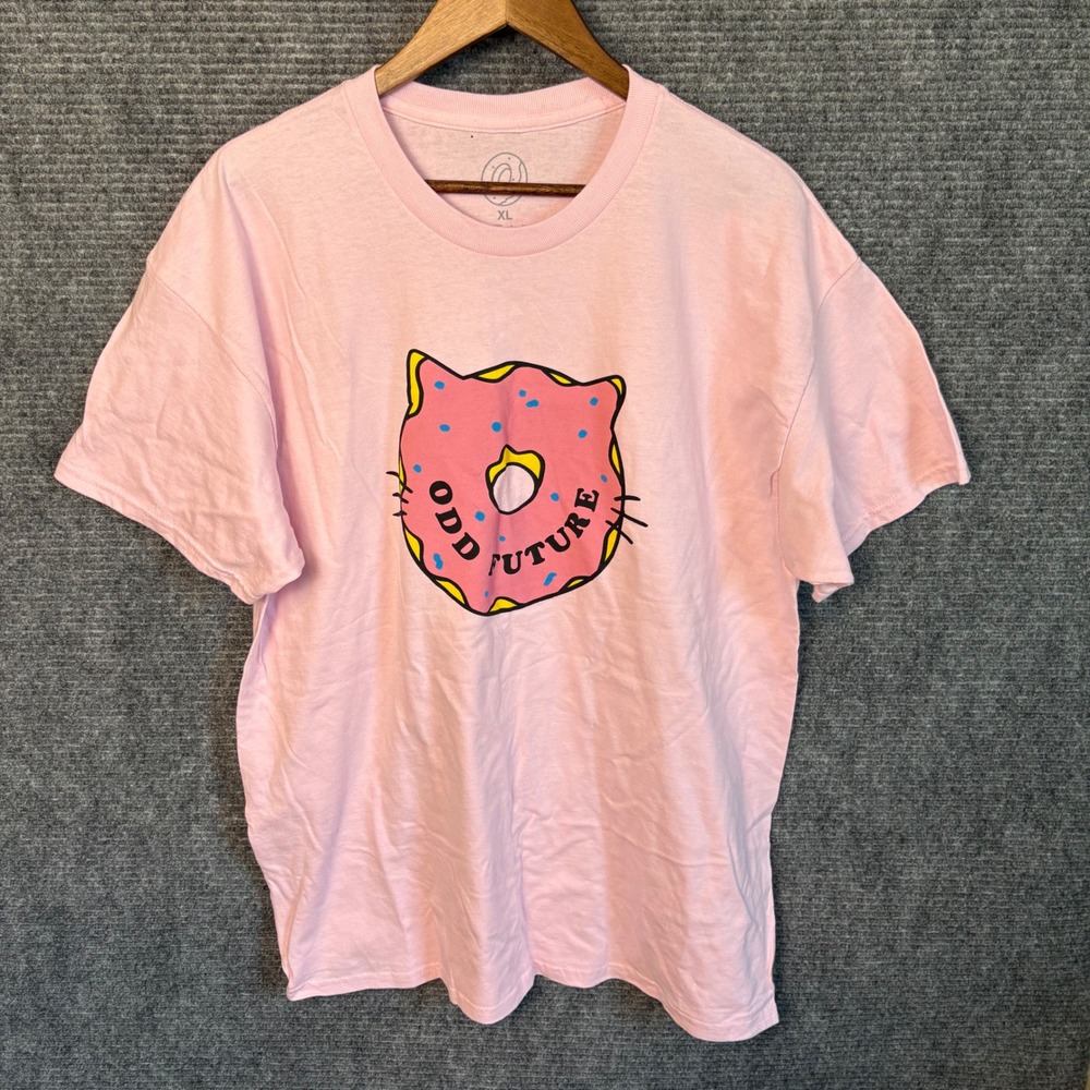 Odd Future Donut Cat Graphic T Shirt Pink XL OFWGKTA Skate Streetwear